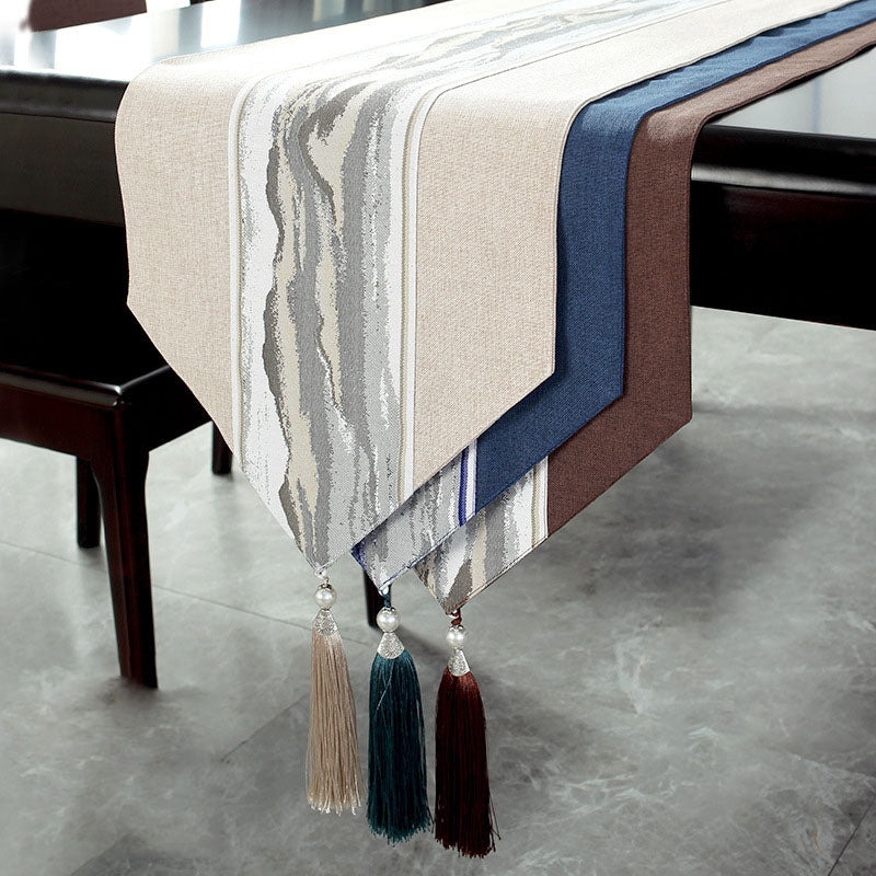 Chinese Style Table Runner Solid Linen Cotton Cover Waterproof Tablecloth