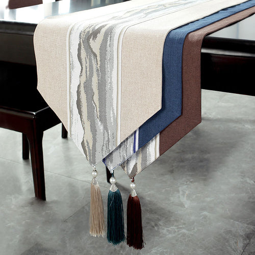 Chinese Style Table Runner Solid Linen Cotton Cover Waterproof Tablecloth