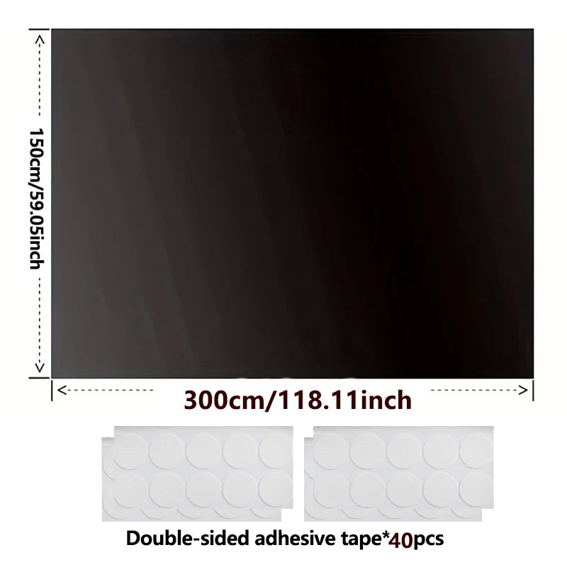 Blackout Window Film — No-Drill DIY Curtain Shade, 95–98% Light Block