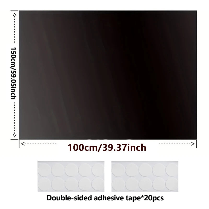 Blackout Window Film — No-Drill DIY Curtain Shade, 95–98% Light Block