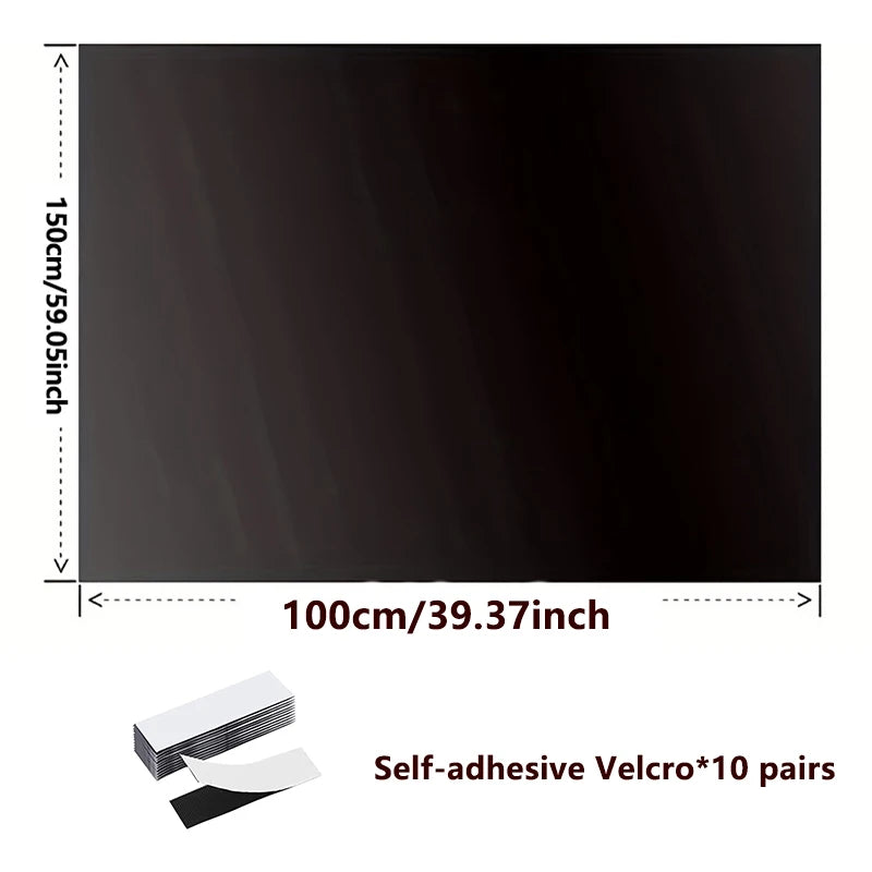 Blackout Window Film — No-Drill DIY Curtain Shade, 95–98% Light Block