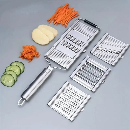4-in-1 Stainless Steel Vegetable Slicer & Shredder Grater Set