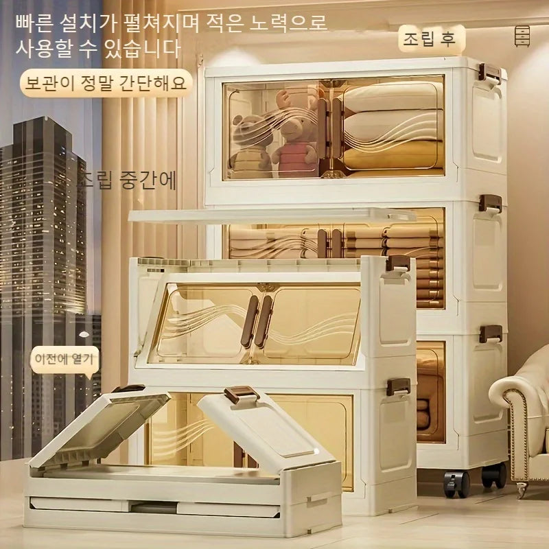 Foldable Storage Cabinet with Clear Door | 3, 4 & 5 Tier