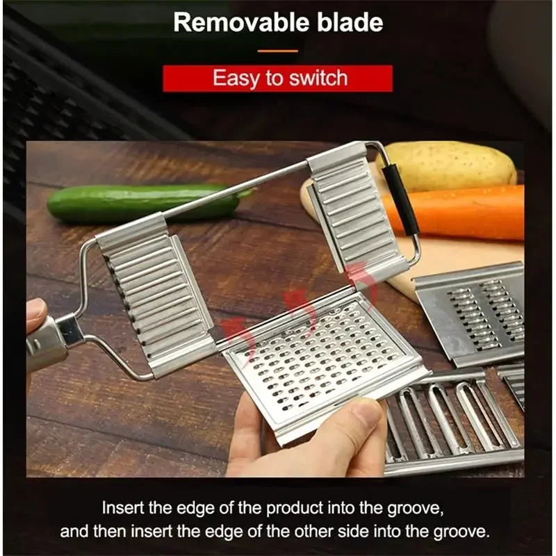 4-in-1 Stainless Steel Vegetable Slicer & Shredder Grater Set