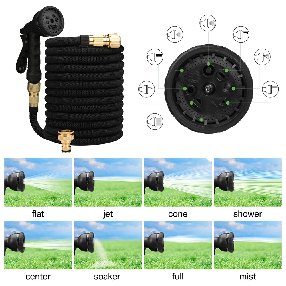 Expandable Garden Hose with Metal Connectors — High Pressure