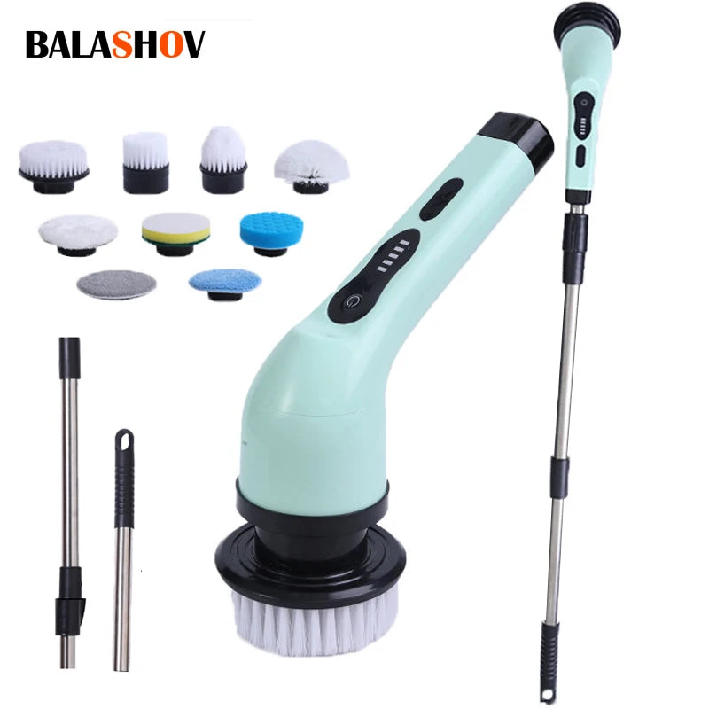 9-in-1 Electric Spin Scrubber Cleaning Brush Set