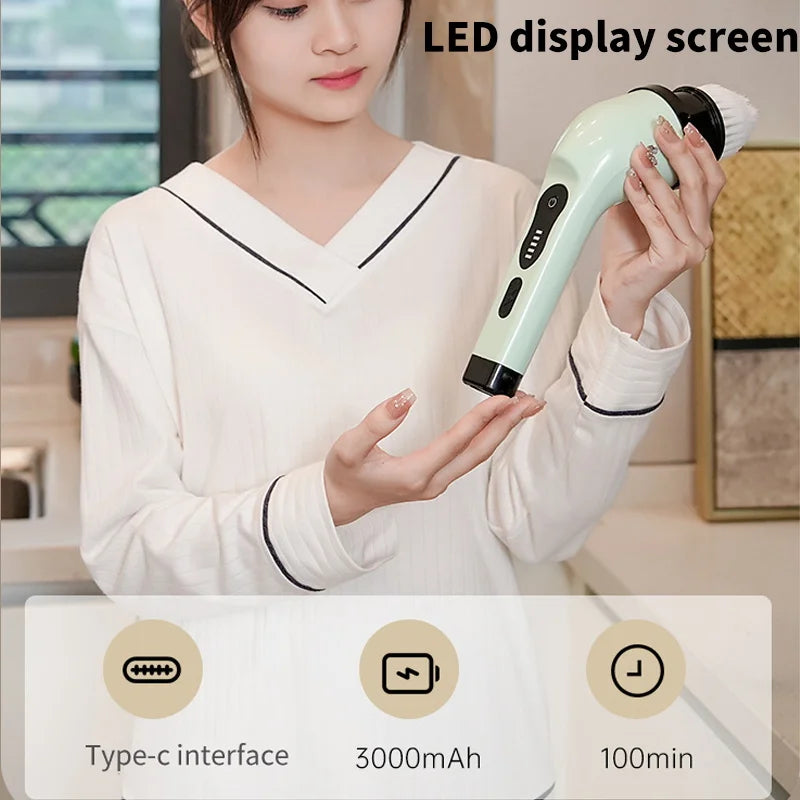 9-in-1 Electric Spin Scrubber Cleaning Brush Set