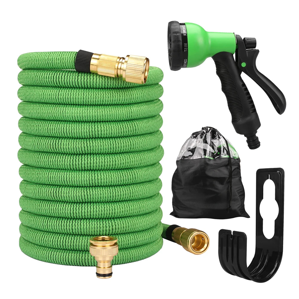 Expandable Garden Hose with Metal Connectors — High Pressure