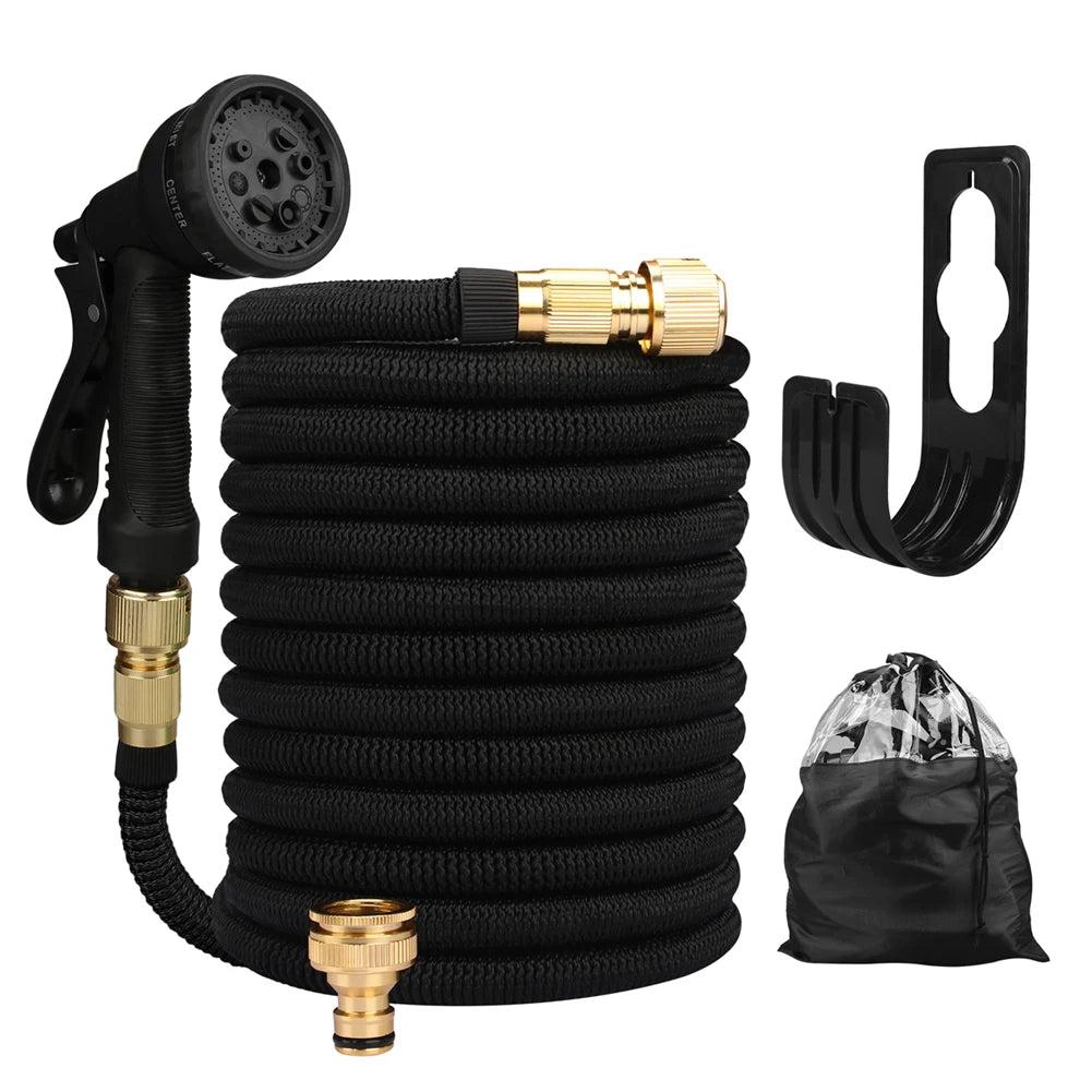 Expandable Garden Hose with Metal Connectors — High Pressure