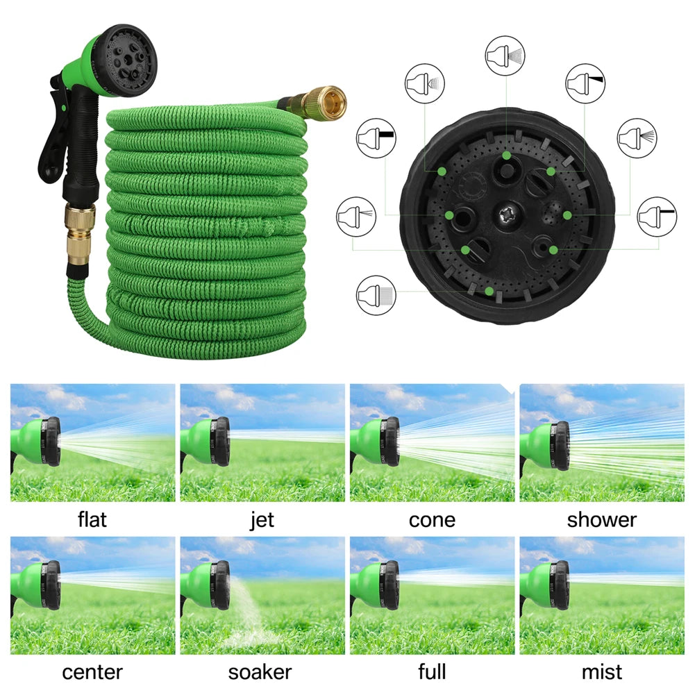 Expandable Garden Hose with Metal Connectors — High Pressure