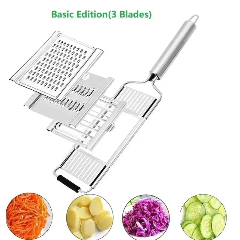 4-in-1 Stainless Steel Vegetable Slicer & Shredder Grater Set