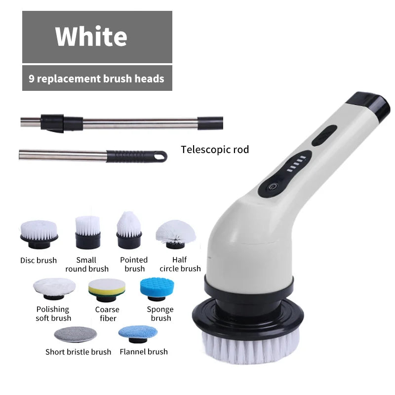 9-in-1 Electric Spin Scrubber Cleaning Brush Set