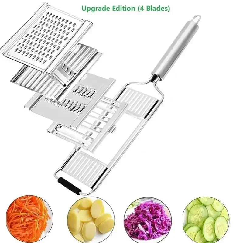 4-in-1 Stainless Steel Vegetable Slicer & Shredder Grater Set