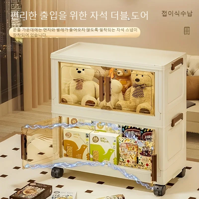 Foldable Storage Cabinet with Clear Door | 3, 4 & 5 Tier