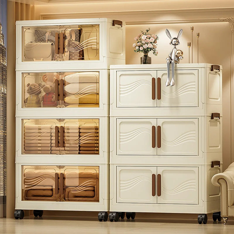 Foldable Storage Cabinet with Clear Door | 3, 4 & 5 Tier