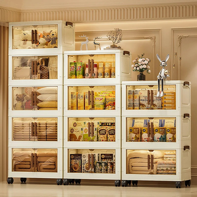 Foldable Storage Cabinet with Clear Door | 3, 4 & 5 Tier