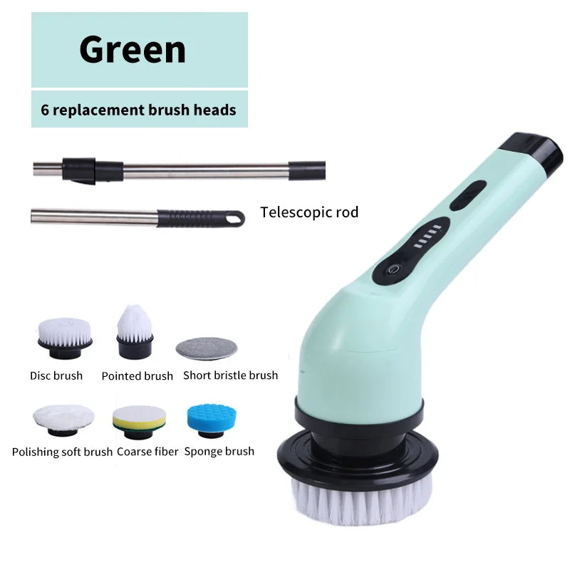 9-in-1 Electric Spin Scrubber Cleaning Brush Set
