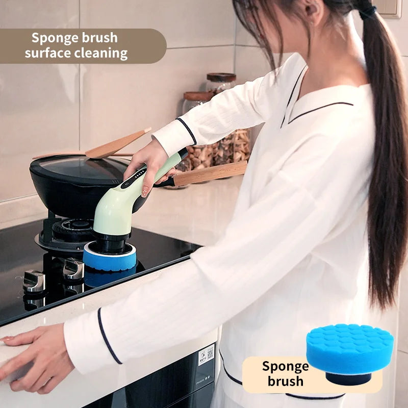 9-in-1 Electric Spin Scrubber Cleaning Brush Set