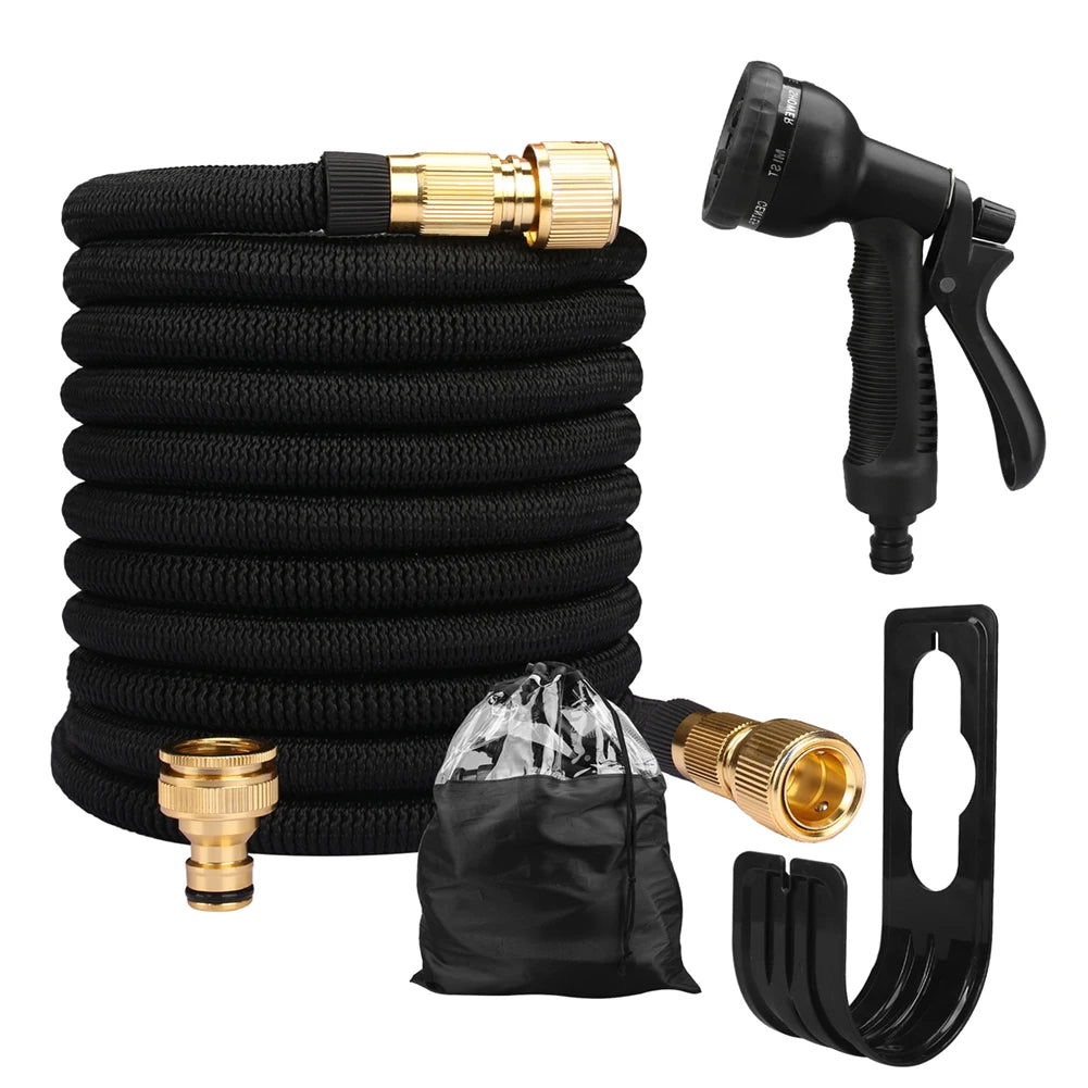 Expandable Garden Hose with Metal Connectors — High Pressure