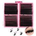 Premium Soft False Eyelashes - DIY Volume Eyelash Book with Mixed Natural Thick Clusters (60D–150D, 8mm–16mm), D Curl for Effortless Daily Makeup and Charming Eyes, Beginner-Friendly and Reusable