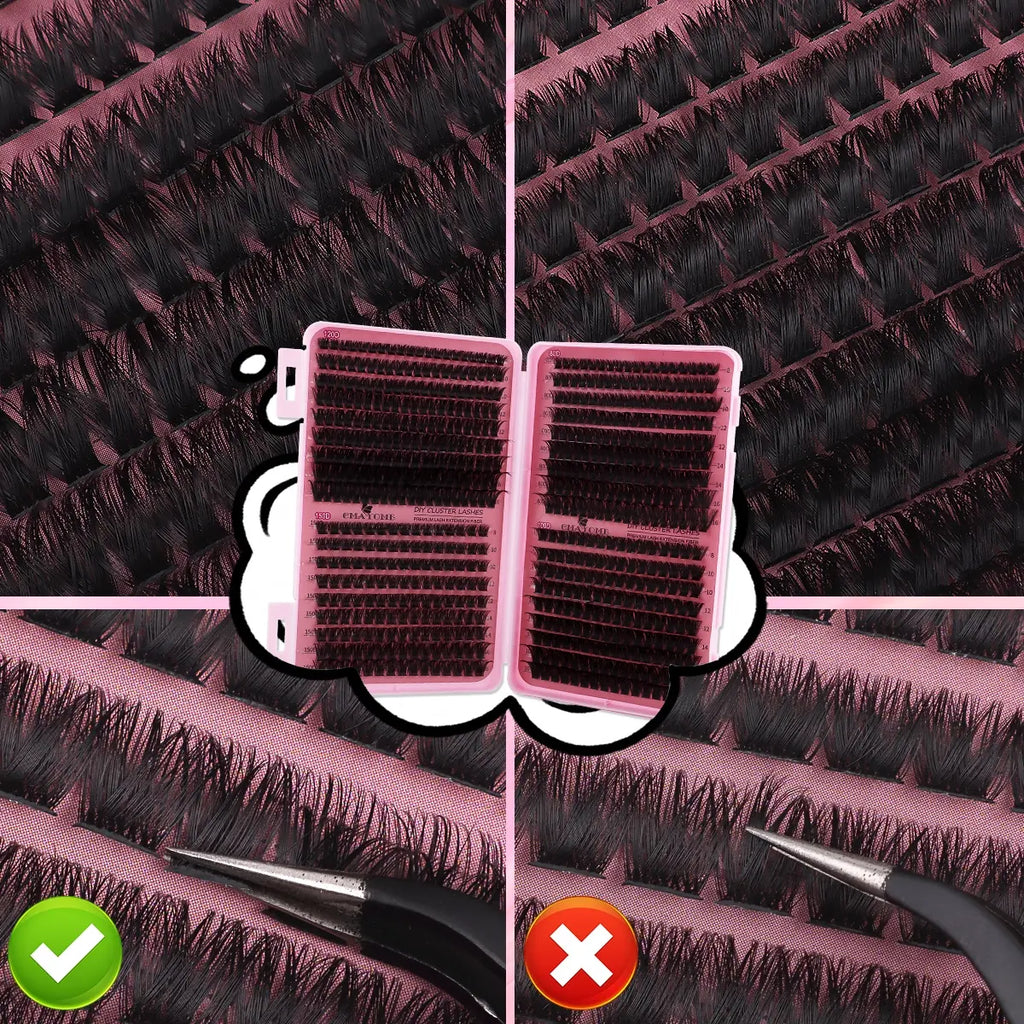 Premium Soft False Eyelashes - DIY Volume Eyelash Book with Mixed Natural Thick Clusters (60D–150D, 8mm–16mm), D Curl for Effortless Daily Makeup and Charming Eyes, Beginner-Friendly and Reusable